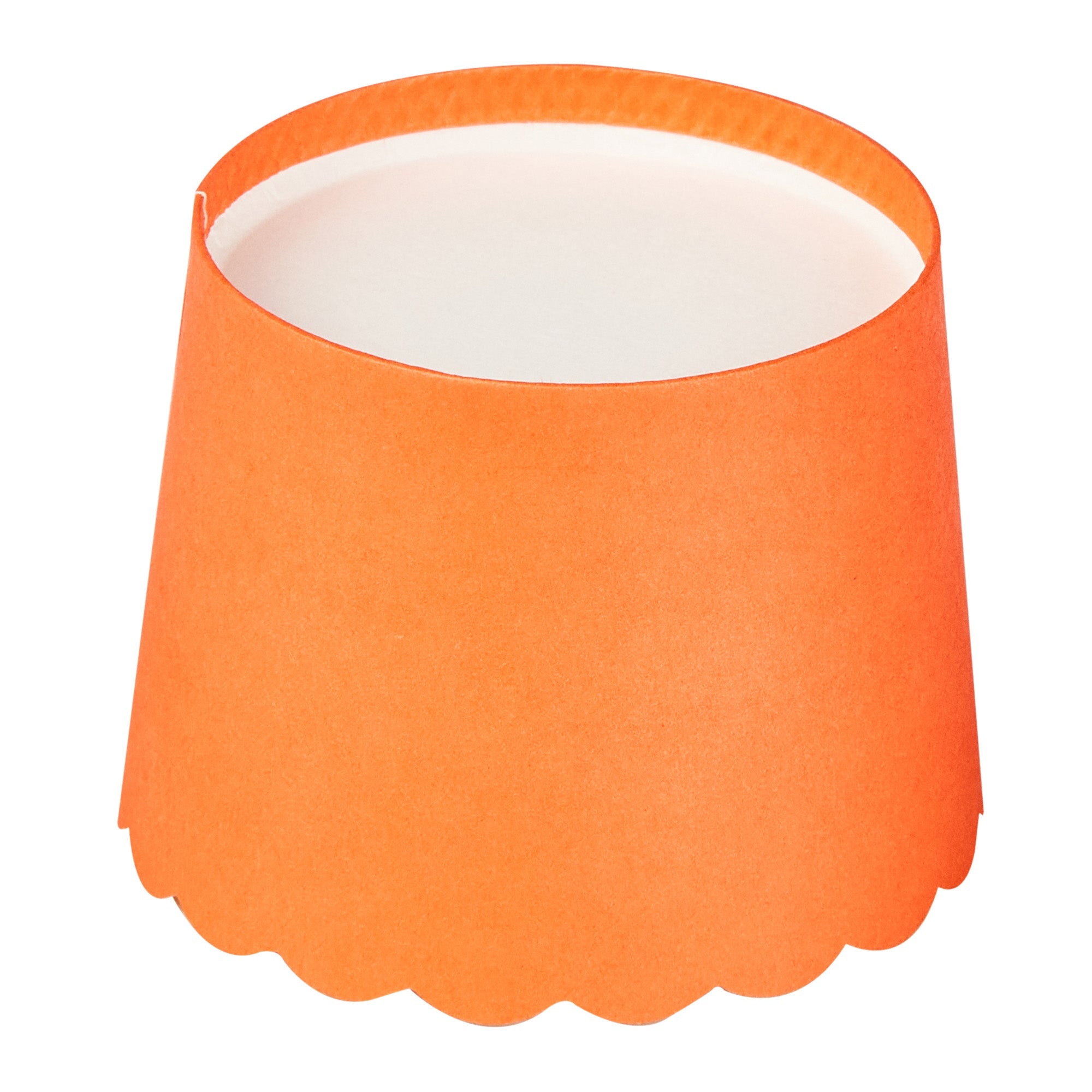 Panificio 3 oz Round Orange Paper Mini Baking Cup - Scalloped - 2 1/2" x 2 1/2" x 1 3/4" - 200 count box