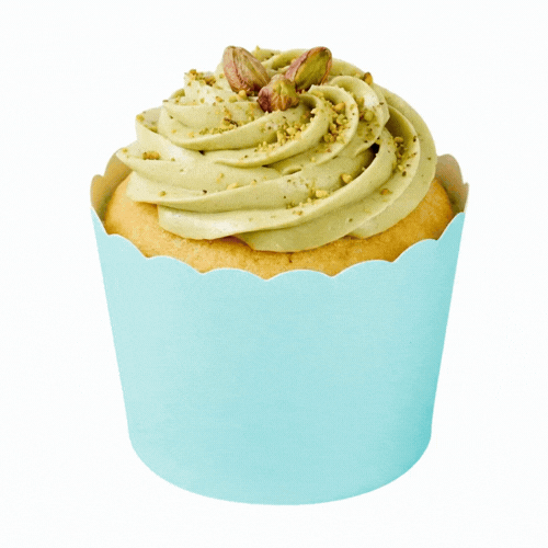 Panificio 3 oz Round Turquoise Paper Mini Baking Cup - Scalloped - 2 1/2" x 2 1/2" x 1 3/4" - 200 count box