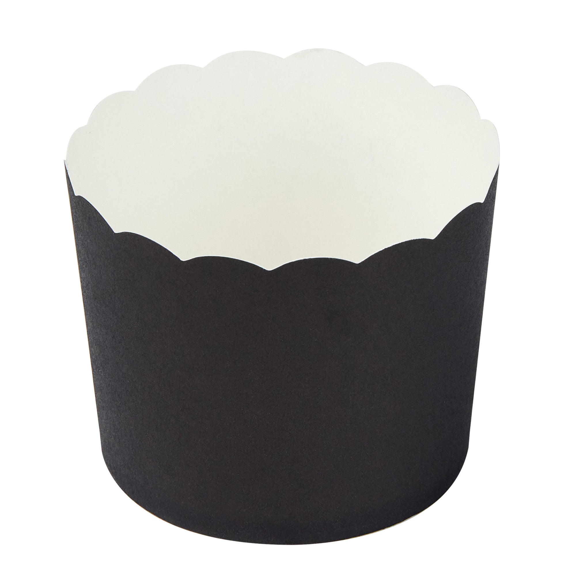 Panificio 6 oz Round Black Paper Classic Baking Cup - Scalloped - 2 3/4" x 2 3/4" x 2 1/4" - 200 count box