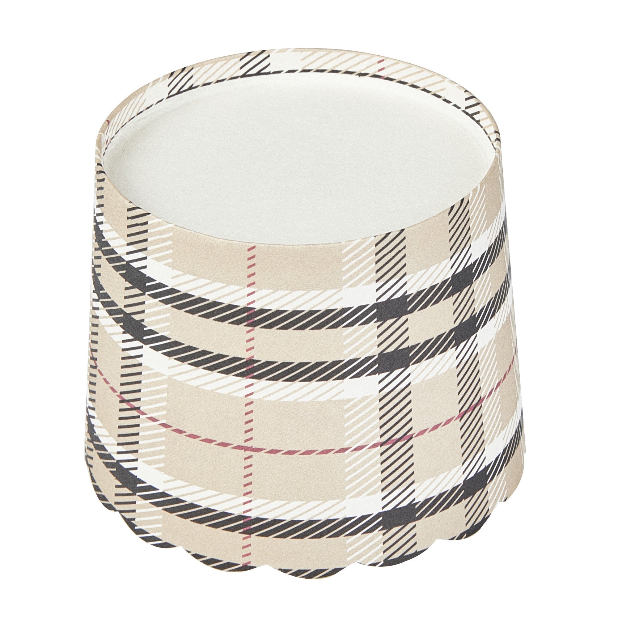 Panificio 6 oz Round Plaid Paper Classic Baking Cup - Scalloped - 2 3/4" x 2 3/4" x 2 1/4" - 200 count box