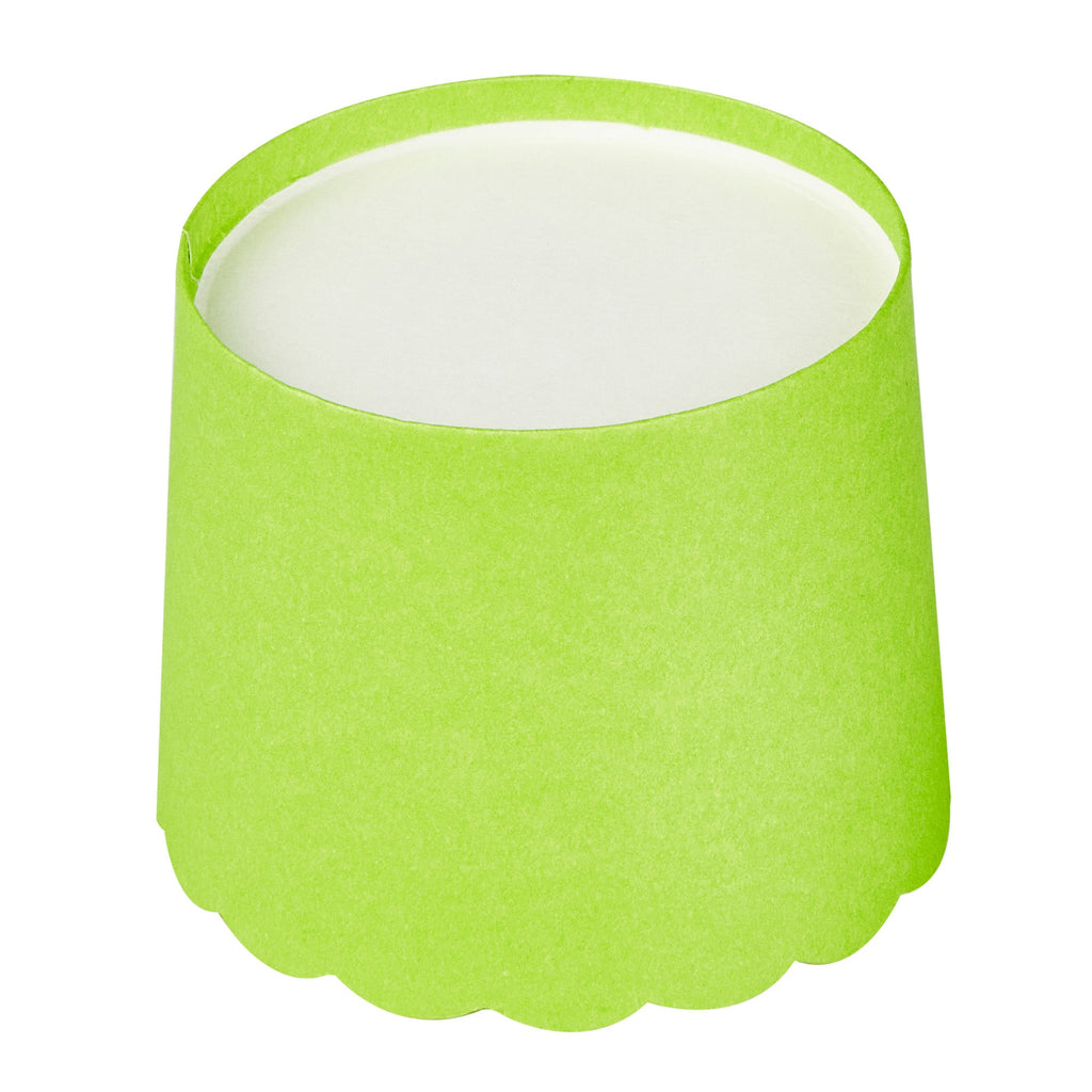 Panificio 6 oz Round Eco Green Paper Classic Baking Cup - Scalloped - 2 3/4" x 2 3/4" x 2 1/4" - 200 count box