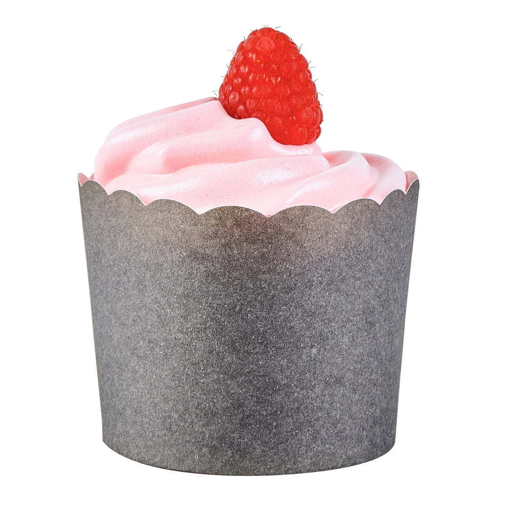 Panificio 6 oz Round Gray Paper Classic Baking Cup - Scalloped - 2 3/4" x 2 3/4" x 2 1/4" - 200 count box