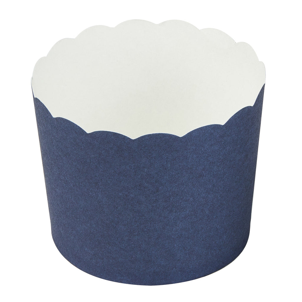 Panificio 6 oz Round Midnight Blue Paper Classic Baking Cup - Scalloped - 2 3/4" x 2 3/4" x 2 1/4" - 200 count box
