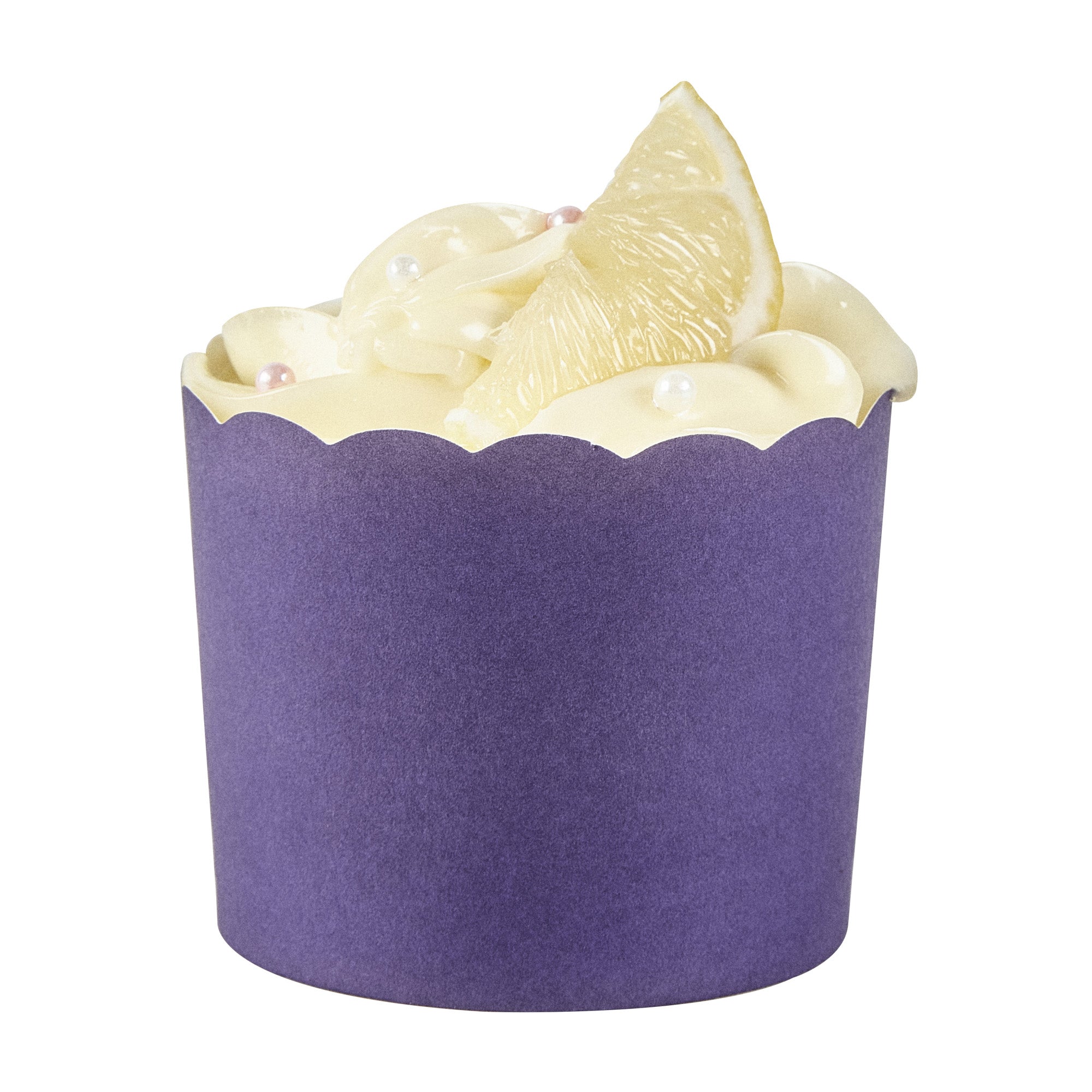 Panificio 6 oz Round Purple Paper Classic Baking Cup - Scalloped - 2 3/4" x 2 3/4" x 2 1/4" - 200 count box