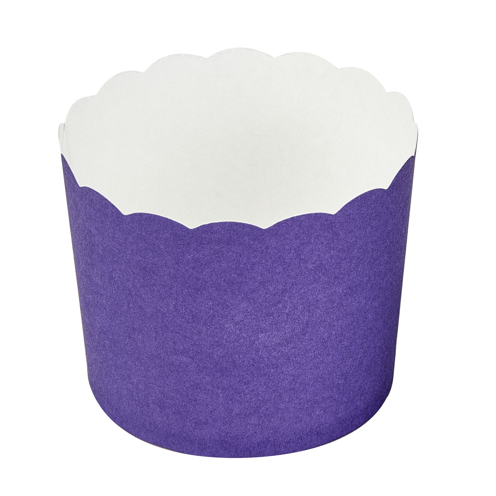 Panificio 6 oz Round Purple Paper Classic Baking Cup - Scalloped - 2 3/4" x 2 3/4" x 2 1/4" - 200 count box
