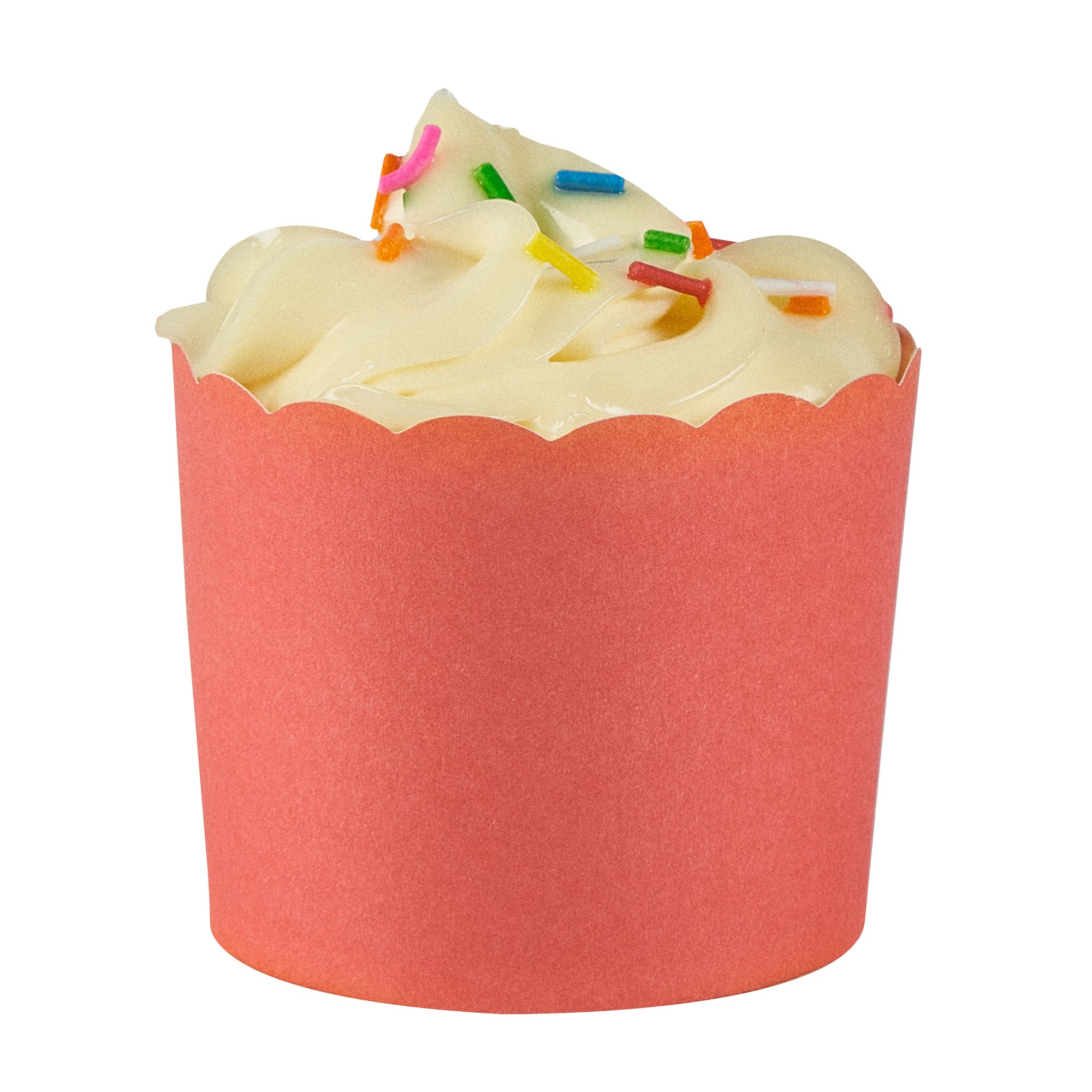 Panificio 6 oz Round Red Paper Classic Baking Cup - Scalloped - 2 3/4" x 2 3/4" x 2 1/4" - 200 count box