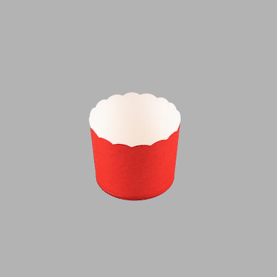 Panificio 6 oz Round Red Paper Classic Baking Cup - Scalloped - 2 3/4" x 2 3/4" x 2 1/4" - 200 count box
