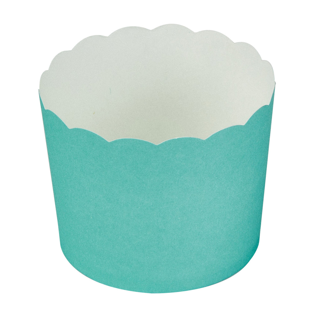 Panificio 6 oz Round Turquoise Paper Classic Baking Cup - Scalloped - 2 3/4" x 2 3/4" x 2 1/4" - 200 count box