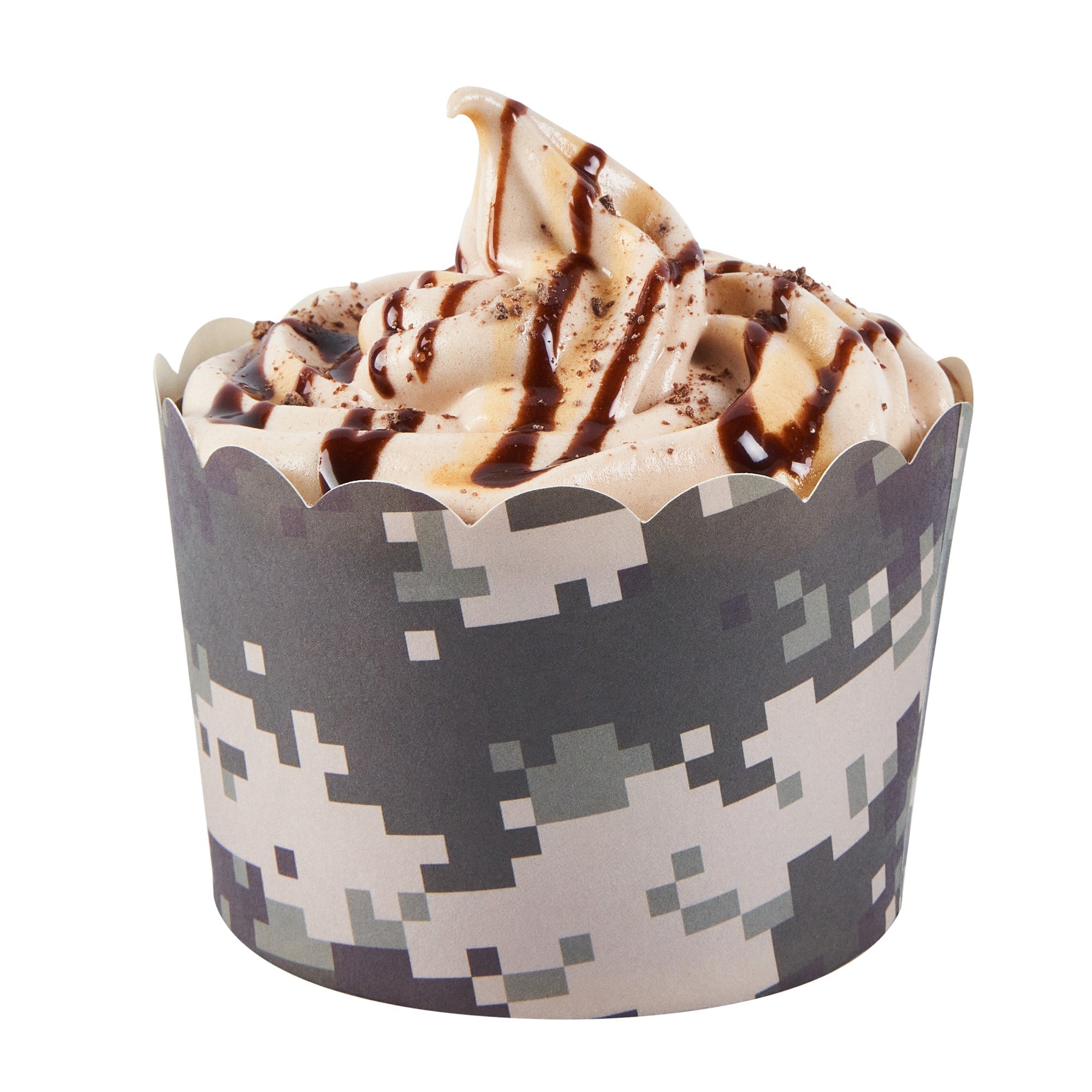 Panificio 10 oz Round Assorted Paper Jumbo Baking Cup - Scalloped - 3 1/2" x 3 1/2" x 2 1/2" - 200 count box