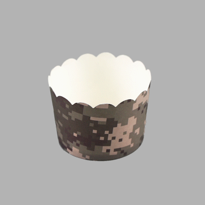 Panificio 10 oz Round Assorted Paper Jumbo Baking Cup - Scalloped - 3 1/2" x 3 1/2" x 2 1/2" - 200 count box