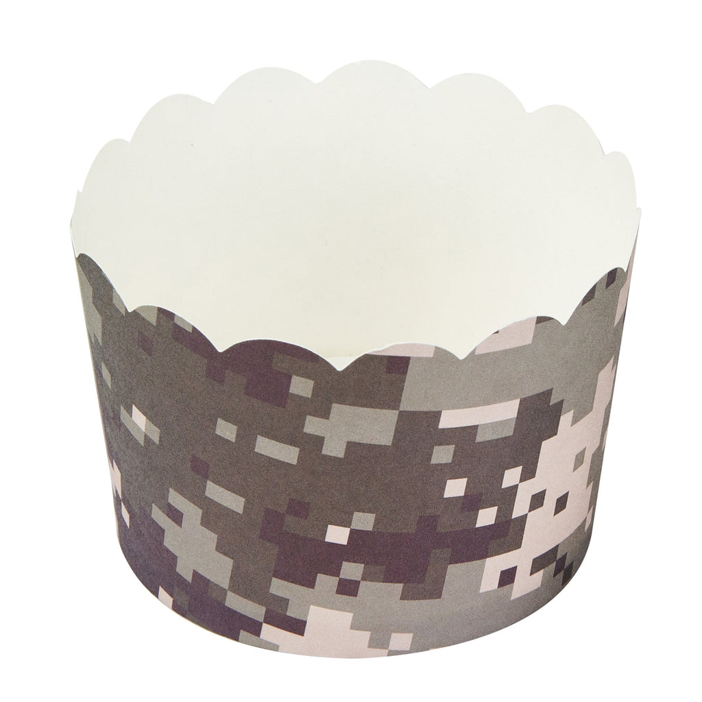 Panificio 10 oz Round Assorted Paper Jumbo Baking Cup - Scalloped - 3 1/2" x 3 1/2" x 2 1/2" - 200 count box