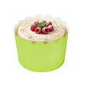 Panificio 10 oz Round Eco Green Paper Jumbo Baking Cup - Scalloped - 3 1/2" x 3 1/2" x 2 1/2" - 200 count box