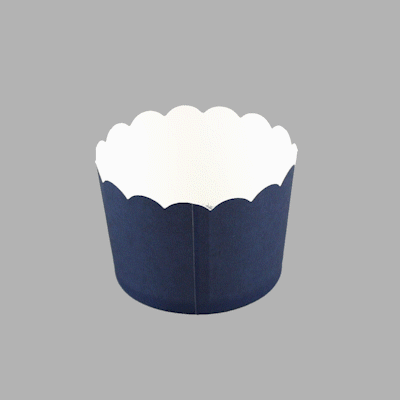 Panificio 10 oz Round Midnight Blue Paper Jumbo Baking Cup - Scalloped - 3 1/2" x 3 1/2" x 2 1/2" - 200 count box