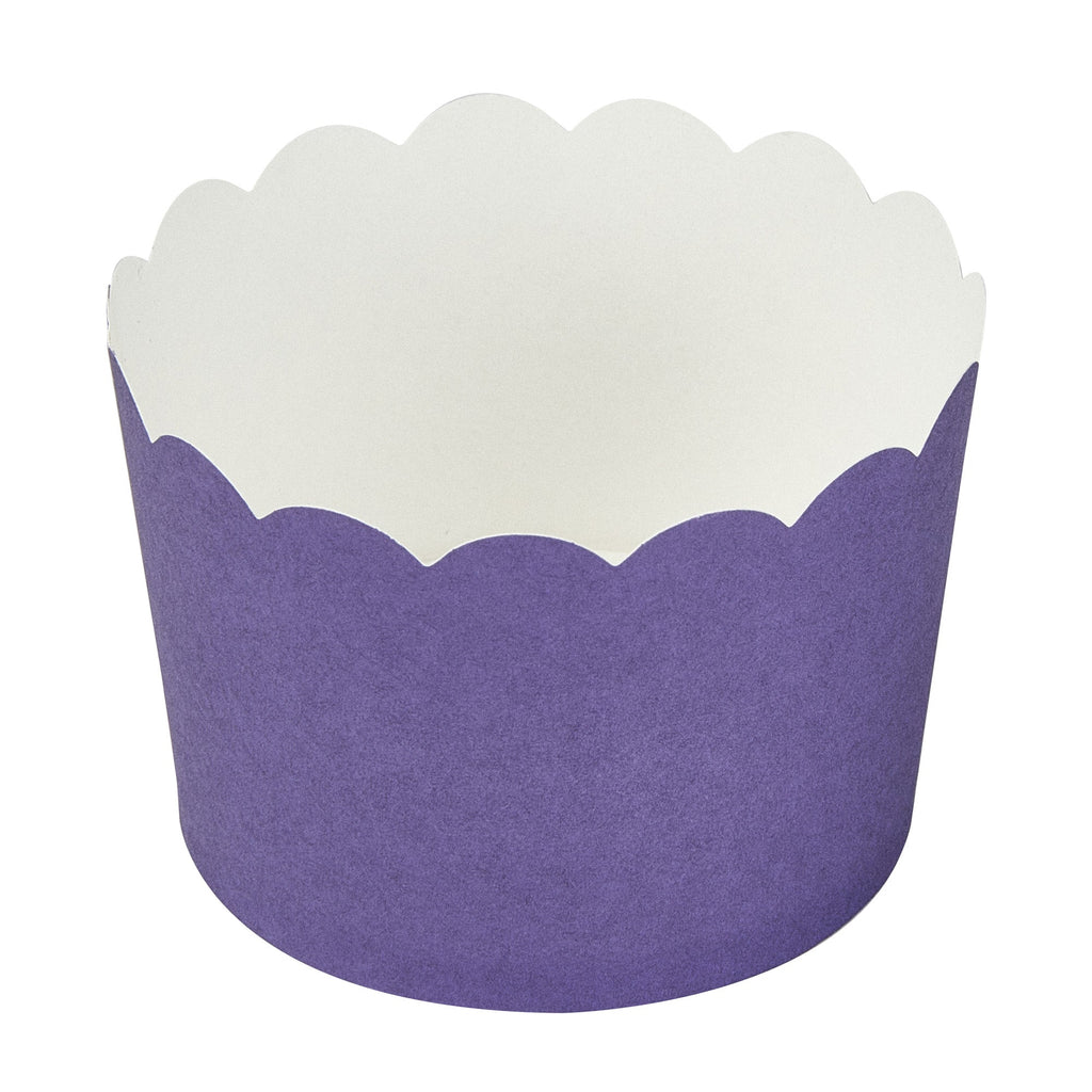Panificio 10 oz Round Purple Paper Jumbo Baking Cup - Scalloped - 3 1/2" x 3 1/2" x 2 1/2" - 200 count box