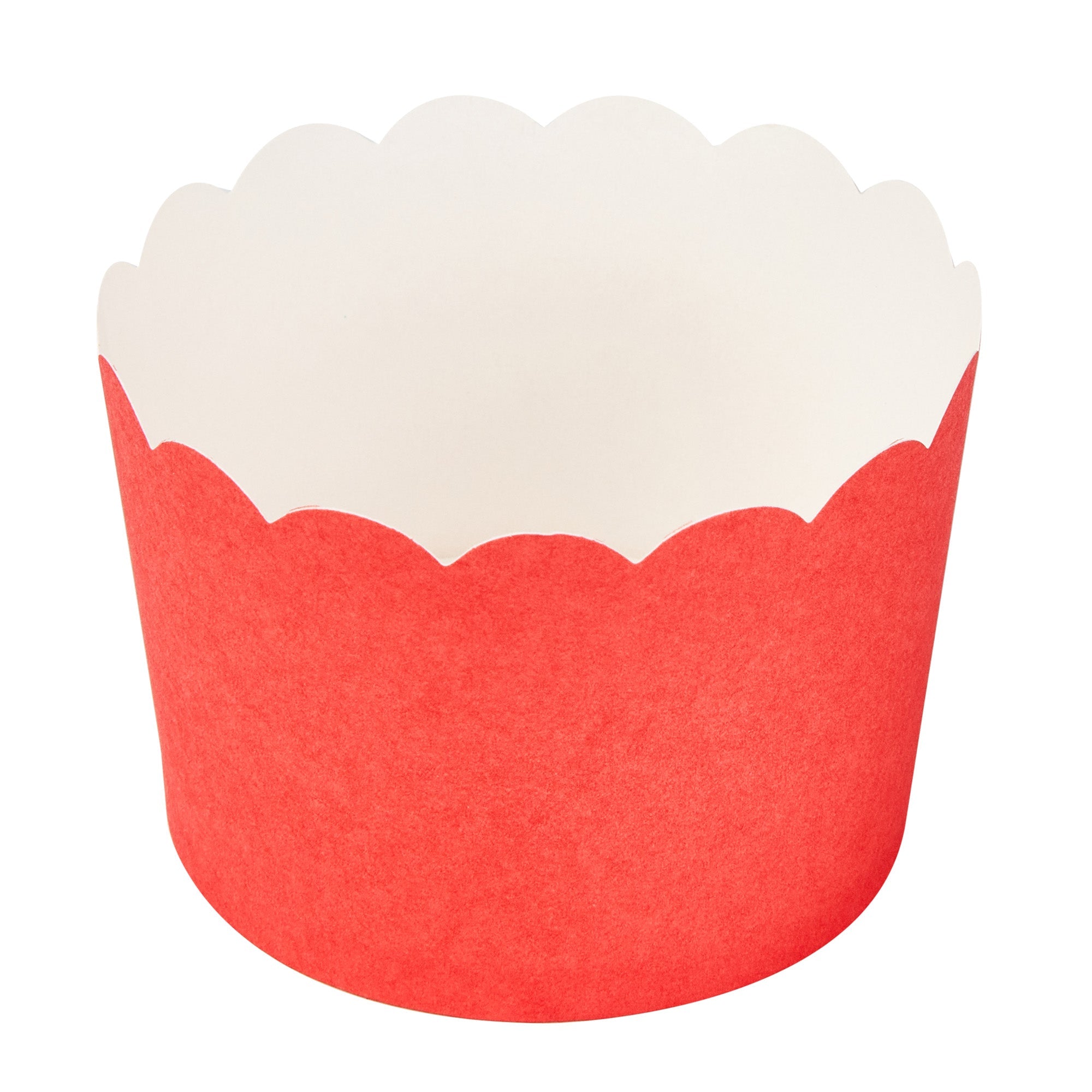 Panificio 10 oz Round Red Paper Jumbo Baking Cup - Scalloped - 3 1/2" x 3 1/2" x 2 1/2" - 200 count box
