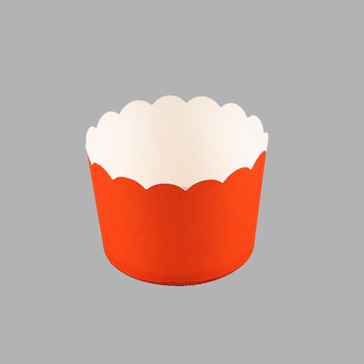 Panificio 10 oz Round Tangerine Paper Jumbo Baking Cup - Scalloped - 3 1/2" x 3 1/2" x 2 1/2" - 200 count box