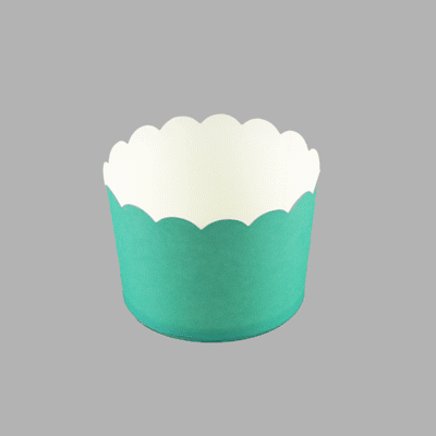 Panificio 10 oz Round Turquoise Paper Jumbo Baking Cup - Scalloped - 3 1/2" x 3 1/2" x 2 1/2" - 200 count box