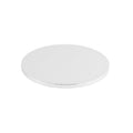 Pastry Tek Round Metallic Silver Cardboard Cake Drum Board - Covered Edge - 10" x 10" x 1/2" - 1 count box