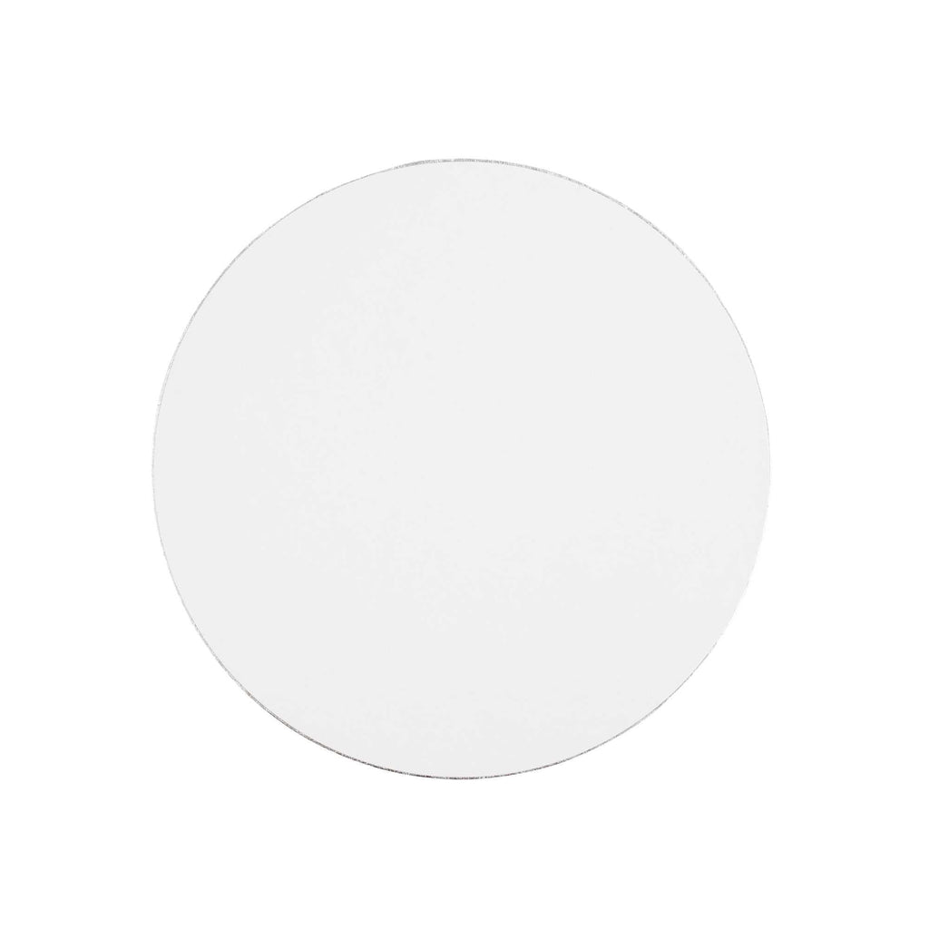 Pastry Tek Round Metallic Silver Cardboard Cake Drum Board - Covered Edge - 10" x 10" x 1/2" - 1 count box