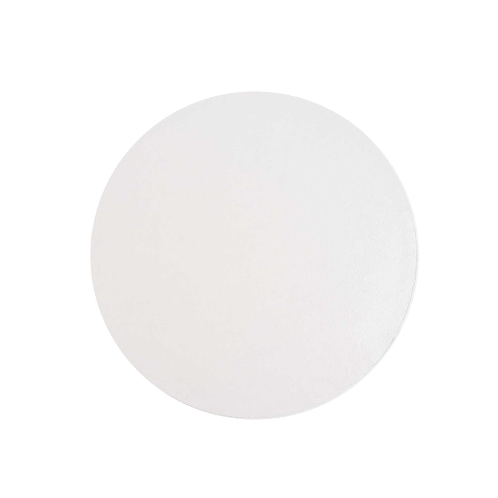 Pastry Tek Round White Cardboard Cake Drum Board - Covered Edge - 10" x 10" x 1/2" - 1 count box