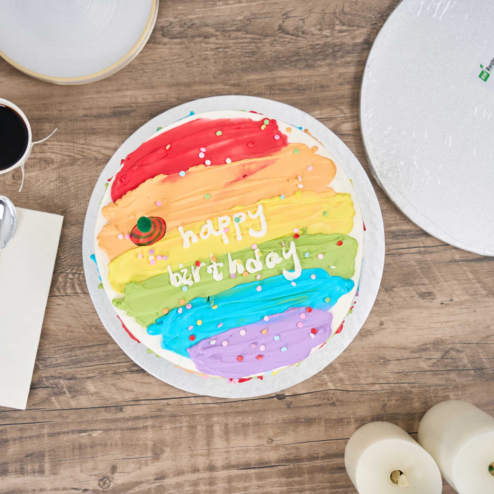 Pastry Tek Round Metallic Silver Cardboard Cake Drum Board - Covered Edge - 12" x 12" x 1/2" - 1 count box
