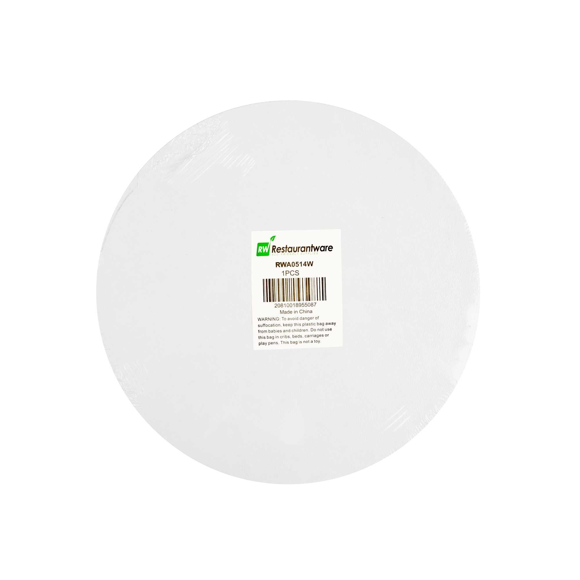Pastry Tek Round White Cardboard Cake Drum Board - Covered Edge - 12" x 12" x 1/2" - 1 count box