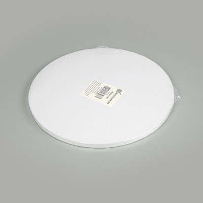Pastry Tek Round White Cardboard Cake Drum Board - Covered Edge - 12" x 12" x 1/2" - 1 count box