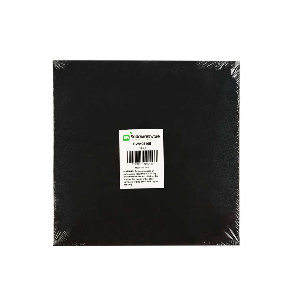 Pastry Tek Square Black Cardboard Cake Drum Board - Covered Edge - 10" x 10" x 1/2" - 1 count box