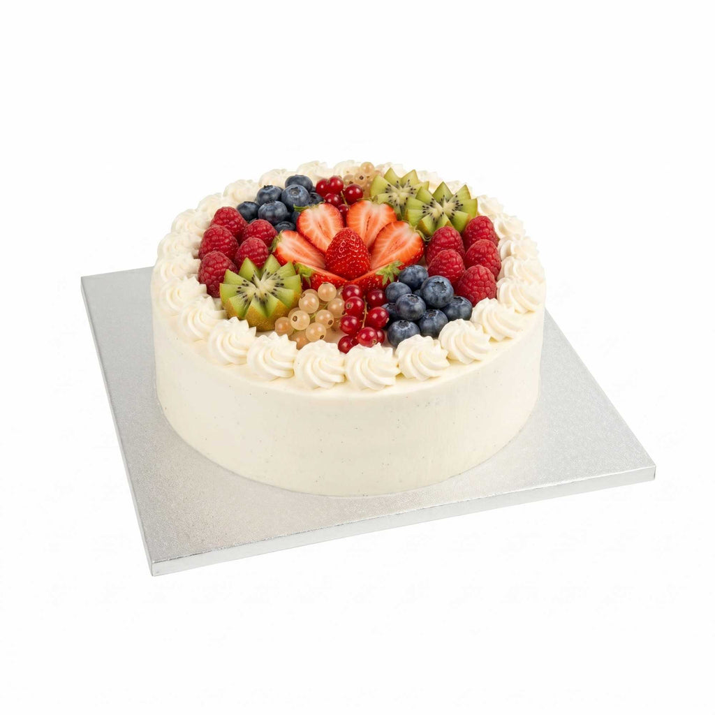 Pastry Tek Square Metallic Silver Cardboard Cake Drum Board - Covered Edge - 12" x 12" x 1/2" - 1 count box