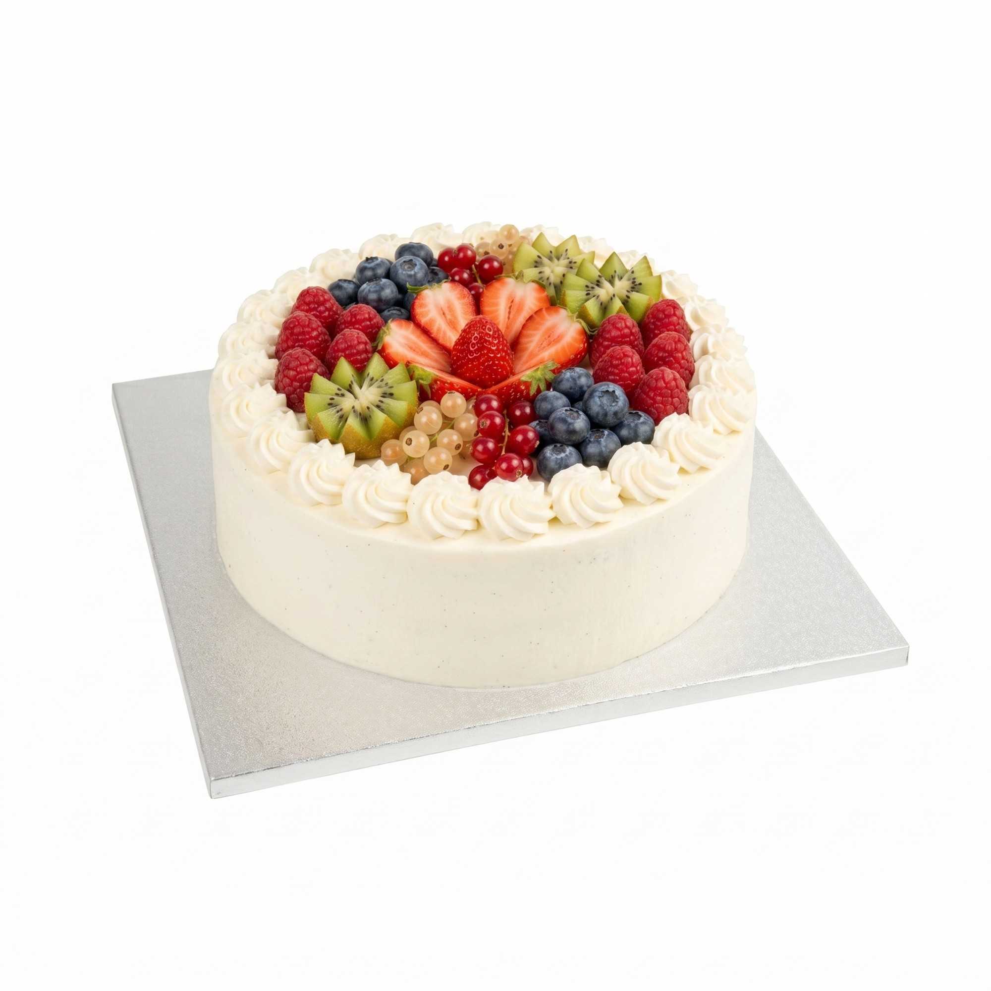Pastry Tek Square Metallic Silver Cardboard Cake Drum Board - Covered Edge - 12" x 12" x 1/2" - 1 count box
