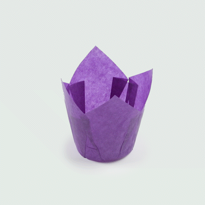 Panificio 4 oz Violet Paper Tulip Baking Cup - Greaseproof - 3 1/2" x 3 1/2" x 3 1/2" - 200 count box