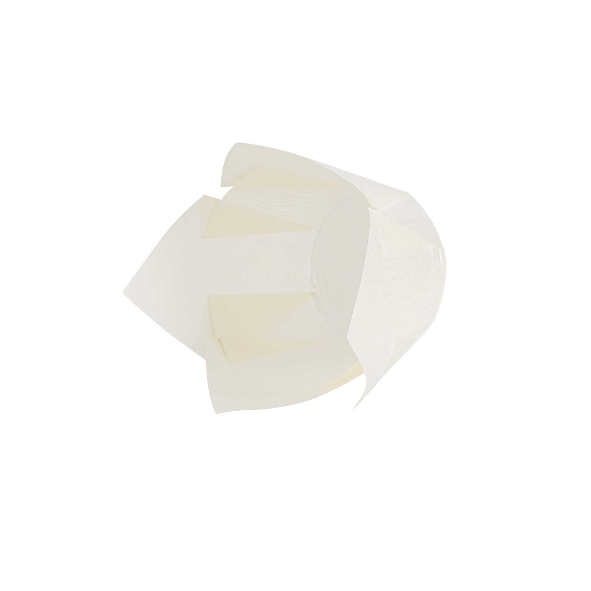 Panificio 4 oz White Paper Tulip Baking Cup - Greaseproof - 3 1/2" x 3 1/2" x 3 1/2" - 200 count box