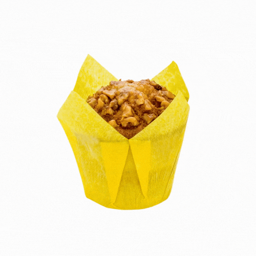 Panificio 4 oz Yellow Paper Tulip Baking Cup - Greaseproof - 3 1/2" x 3 1/2" x 3 1/2" - 200 count box