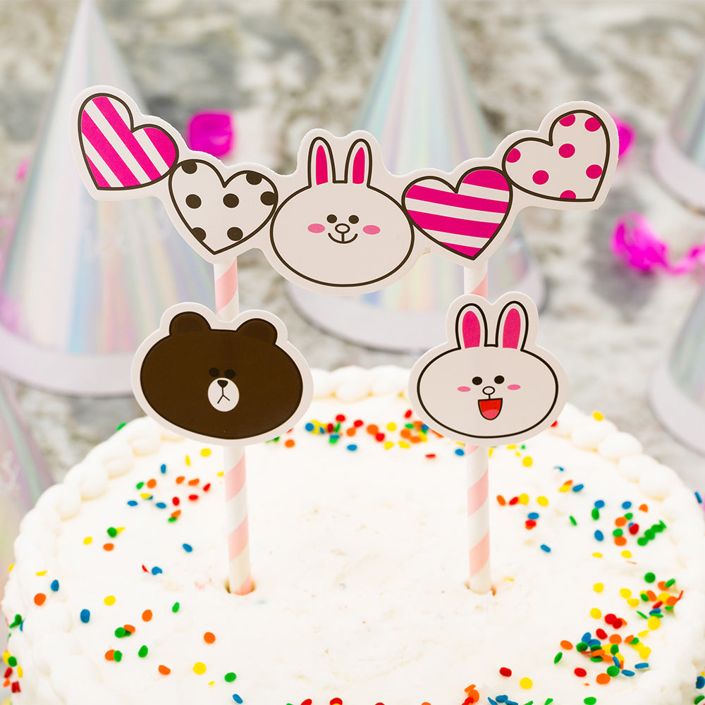 Top Cake Assorted Paper Cake Topper Kit - Bunny Hearts - 8 1/4" x 6" - 100 count box