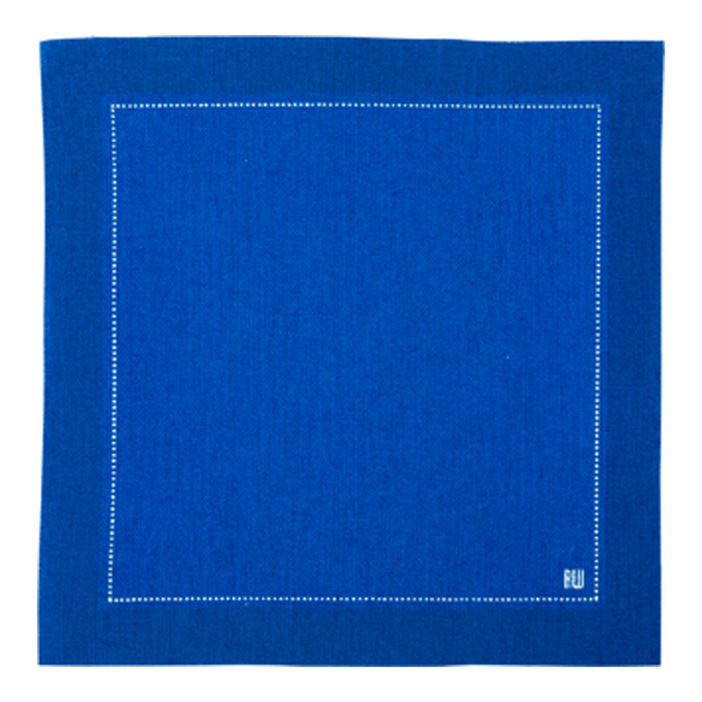 Luxenap Square Blue Cotton Cocktail Napkin - Organic, Disposable - 4 1/2" x 4 1/2" - 50 count box