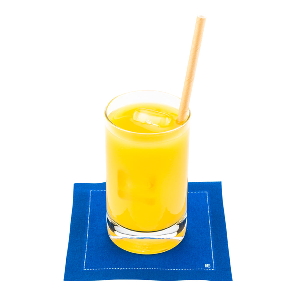 Luxenap Square Blue Cotton Cocktail Napkin - Organic, Disposable - 4 1/2" x 4 1/2" - 50 count box