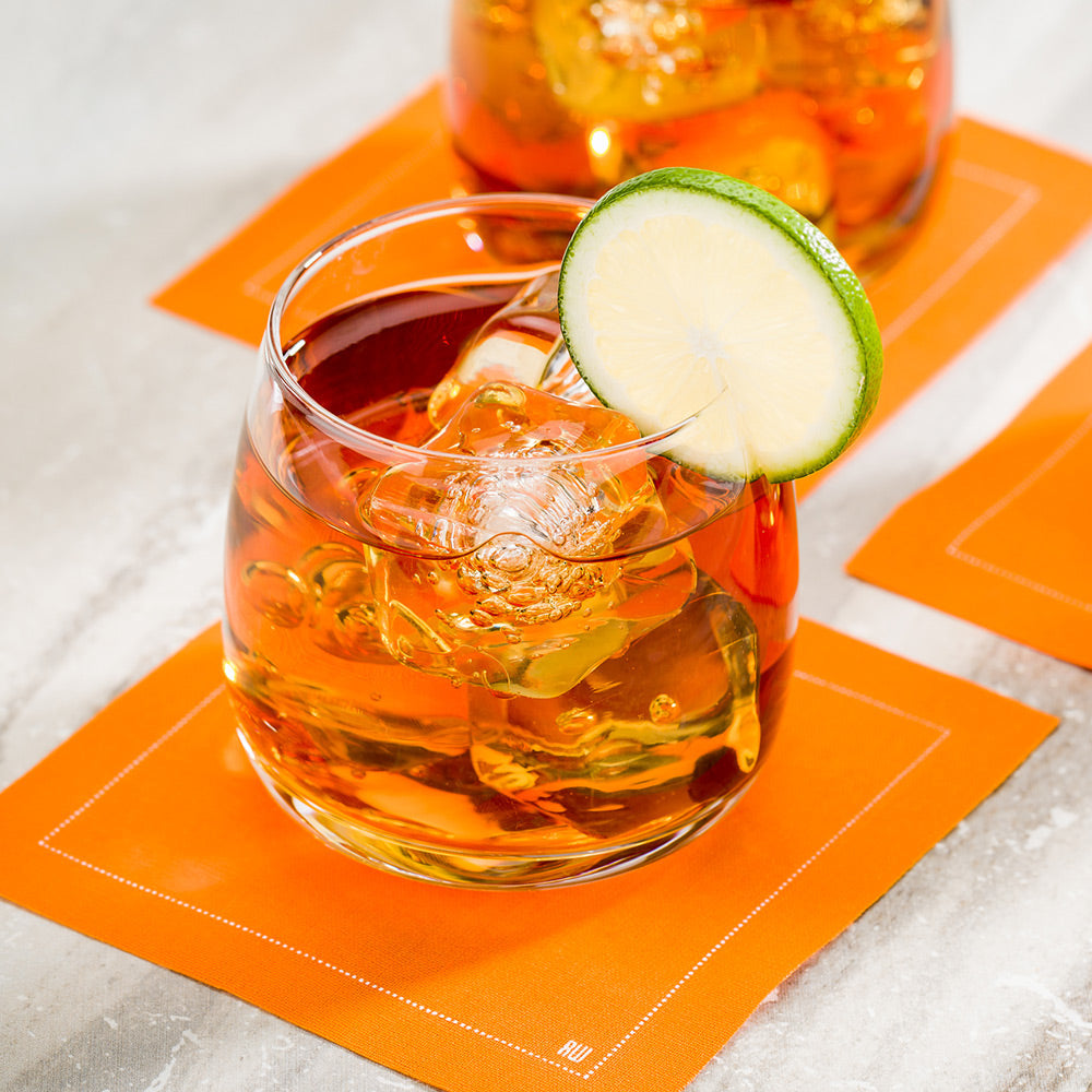 Luxenap Square Orange Cotton Cocktail Napkin - Organic, Disposable - 4 1/2" x 4 1/2" - 500 count box