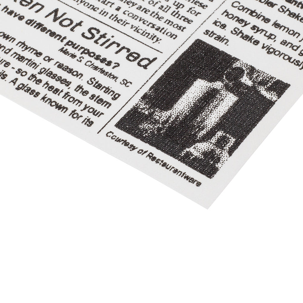 Luxenap Square Newsprint Cotton Cocktail Napkin - Organic, Disposable - 4 1/2" x 4 1/2" - 500 count box