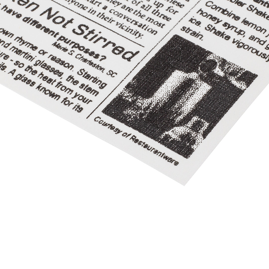 Luxenap Square Newsprint Cotton Cocktail Napkin - Organic, Disposable - 4 1/2" x 4 1/2" - 500 count box