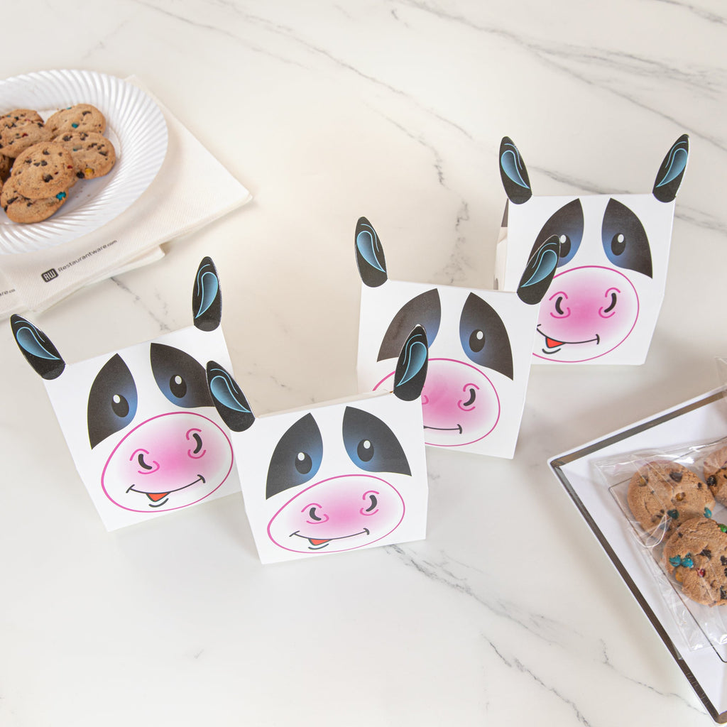 Pastry Tek Paper Happy Cow Candy and Gift Box - 4" x 2" x 5" - 100 count box