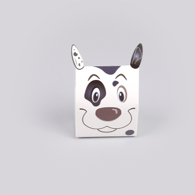 Pastry Tek Paper Happy Spotted Dog Candy and Gift Box - 4" x 2" x 5" - 100 count box