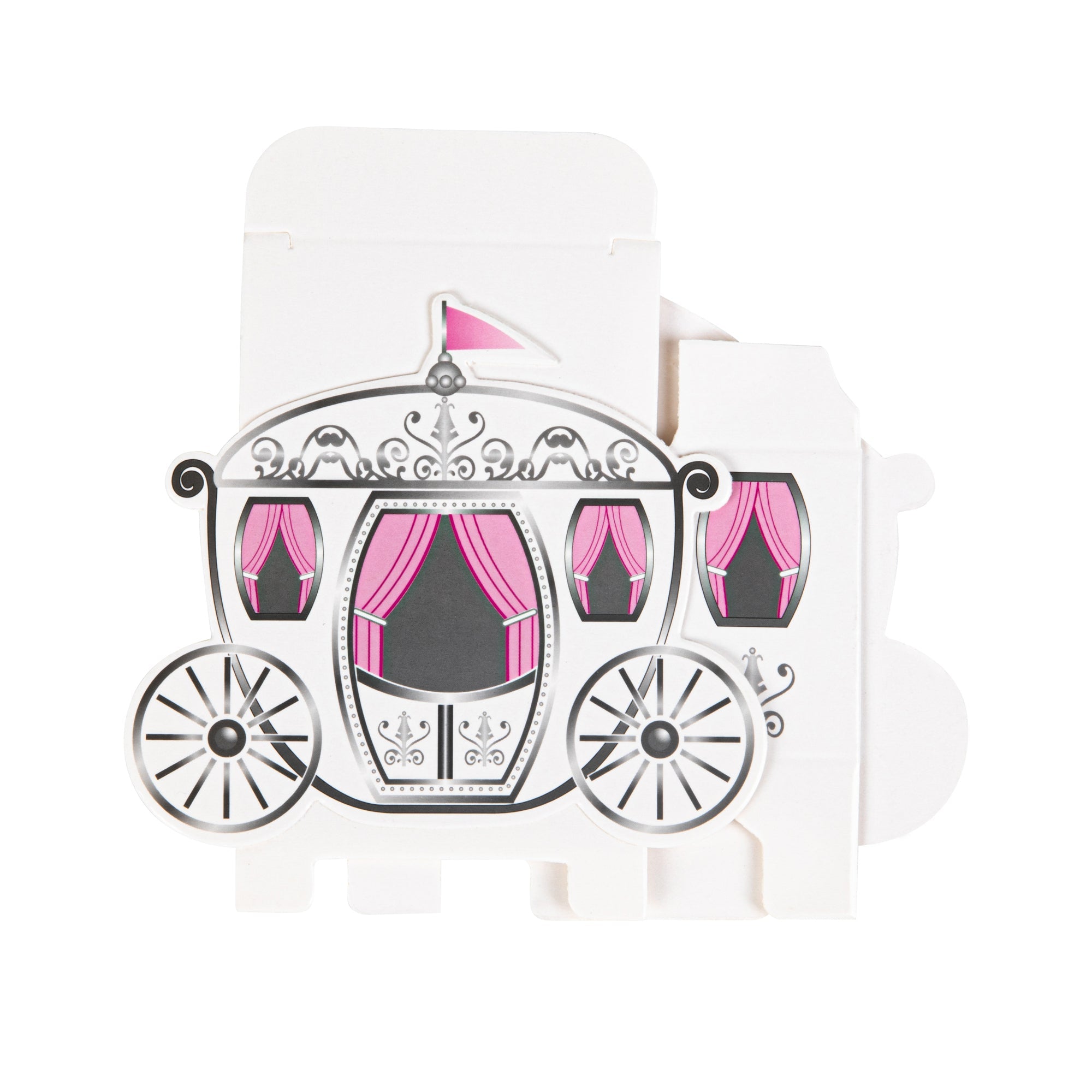 Pastry Tek White Paper Princess Carriage Candy and Gift Box - 2 1/2" x 1 1/4" x 1 3/4" - 100 count box