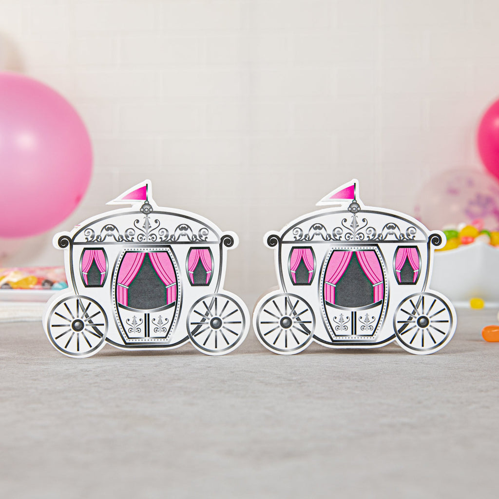 Pastry Tek White Paper Princess Carriage Candy and Gift Box - 2 1/2" x 1 1/4" x 1 3/4" - 100 count box