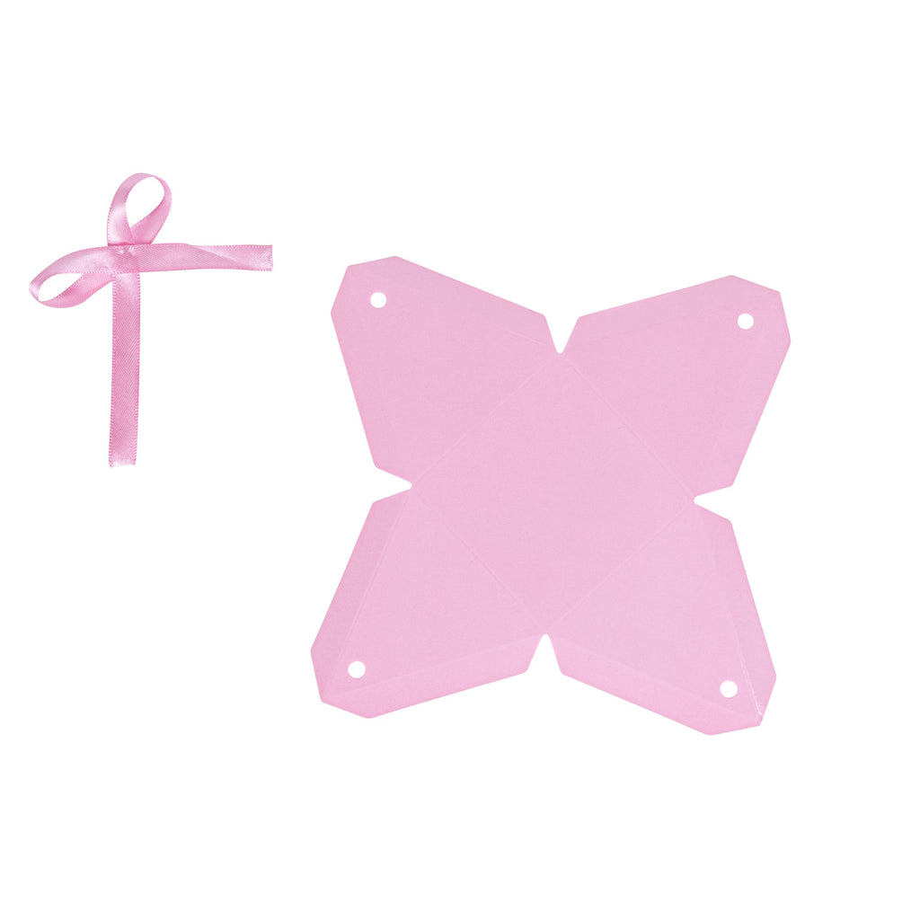 Pastry Tek Pink Pyramid Paper Candy and Gift Box - 3" x 3" x 3" - 100 count box