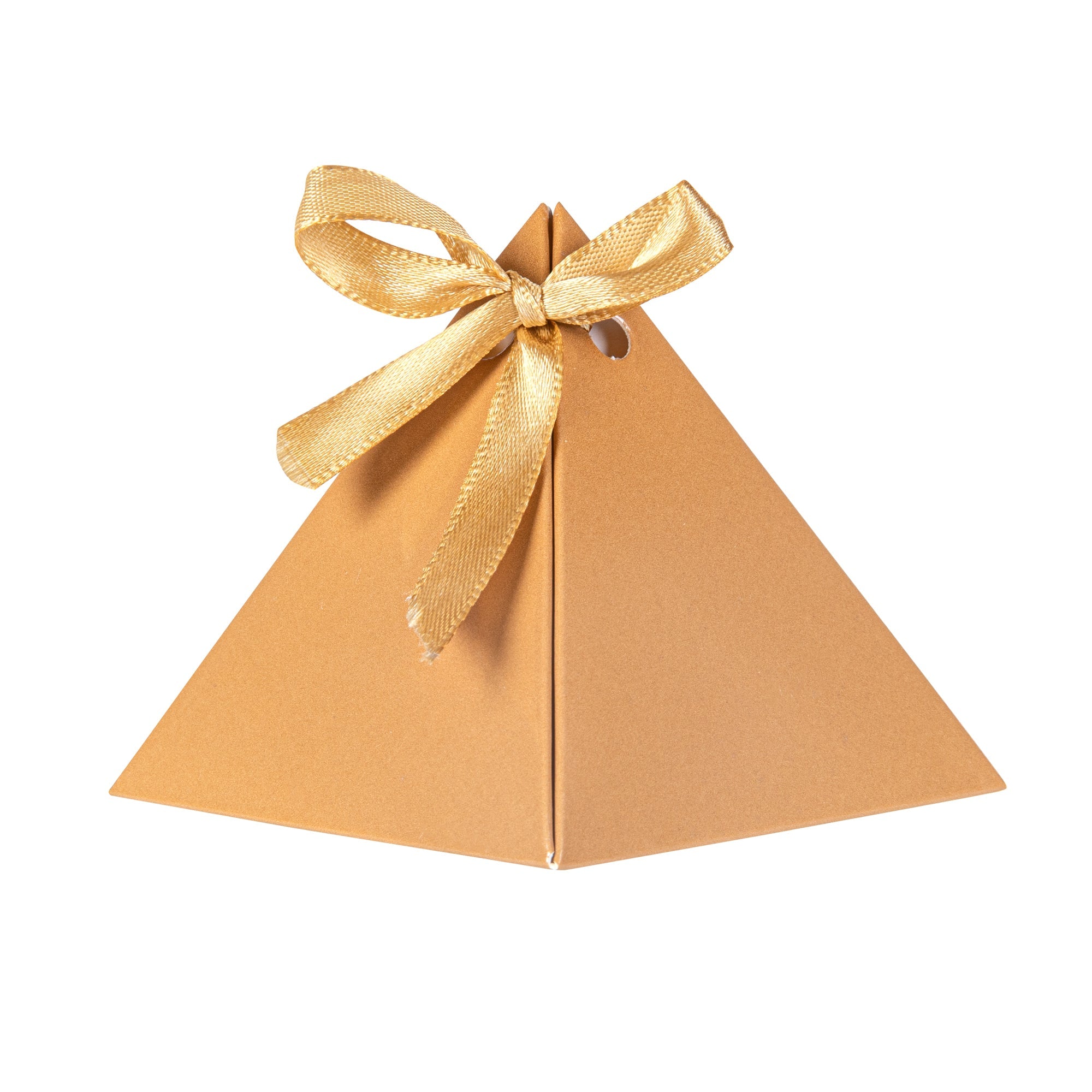 Pastry Tek Brown Pyramid Paper Candy and Gift Box - 3" x 3" x 3" - 100 count box