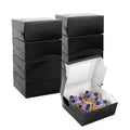Cafe Vision Square Black Cupcake Window Box - Fits 4 - 6 1/4" x 6 1/4" x 3" - 100 count box
