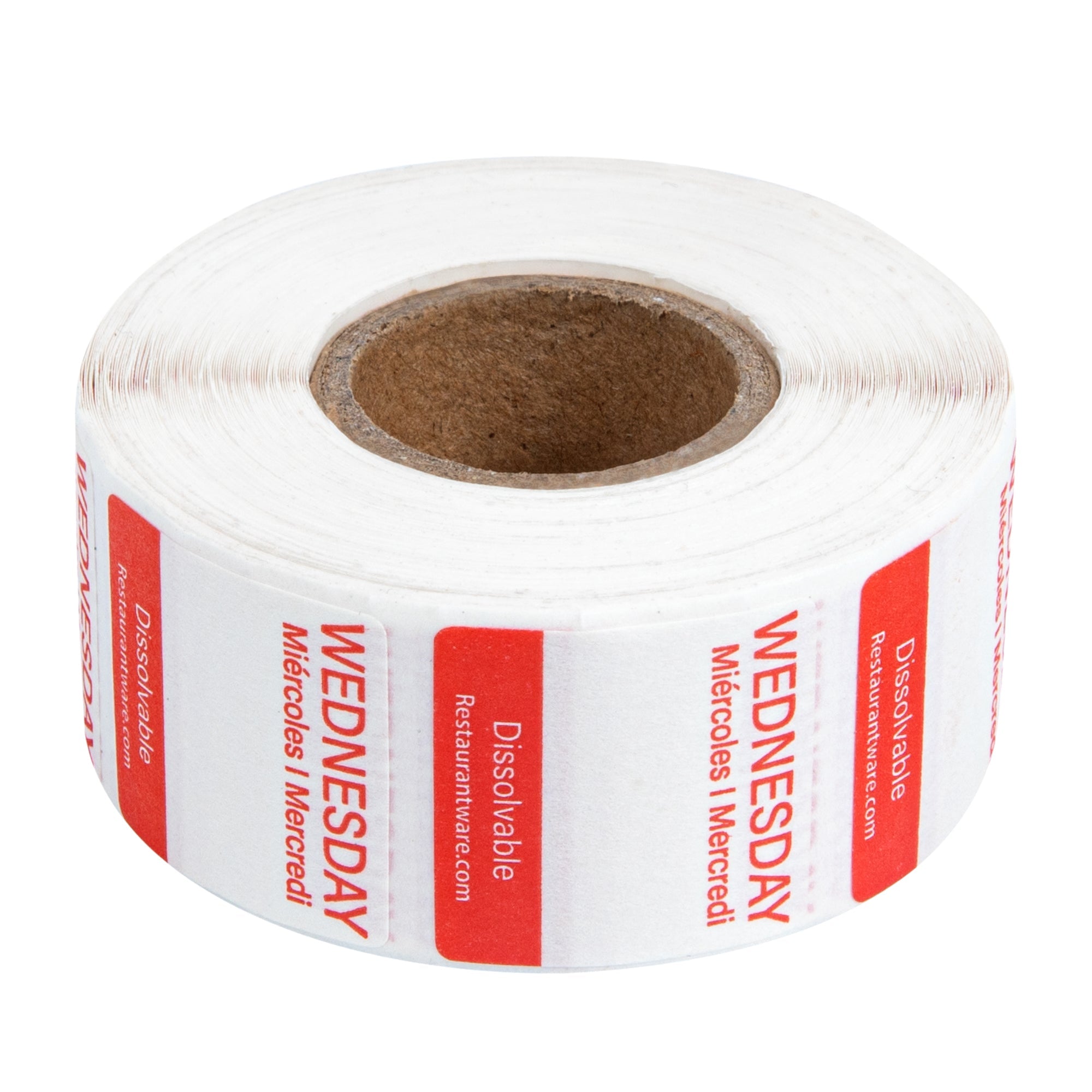 RW Smart 7-Day Weekly Food Rotation Label - Dissolvable, Trilingual - 1" x 1" - 3500 labels