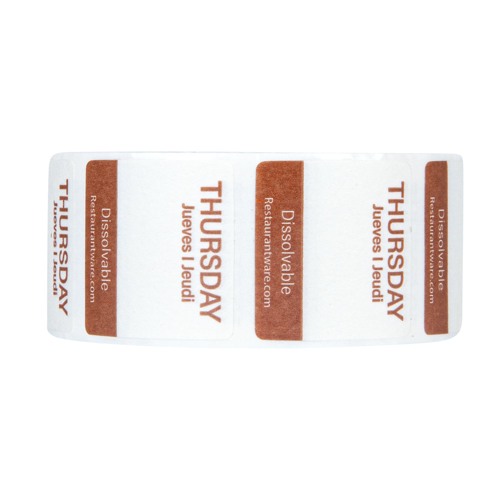 RW Smart 7-Day Weekly Food Rotation Label - Dissolvable, Trilingual - 1" x 1" - 3500 labels