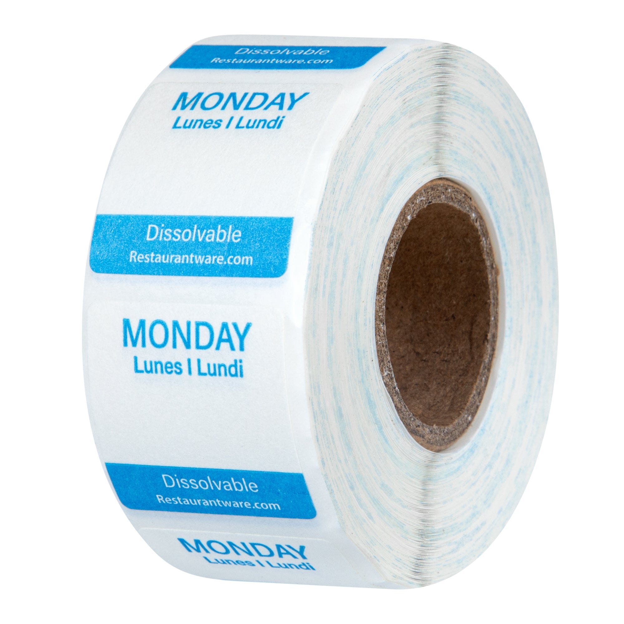 RW Smart 7-Day Weekly Food Rotation Label - Dissolvable, Trilingual - 1" x 1" - 3500 labels