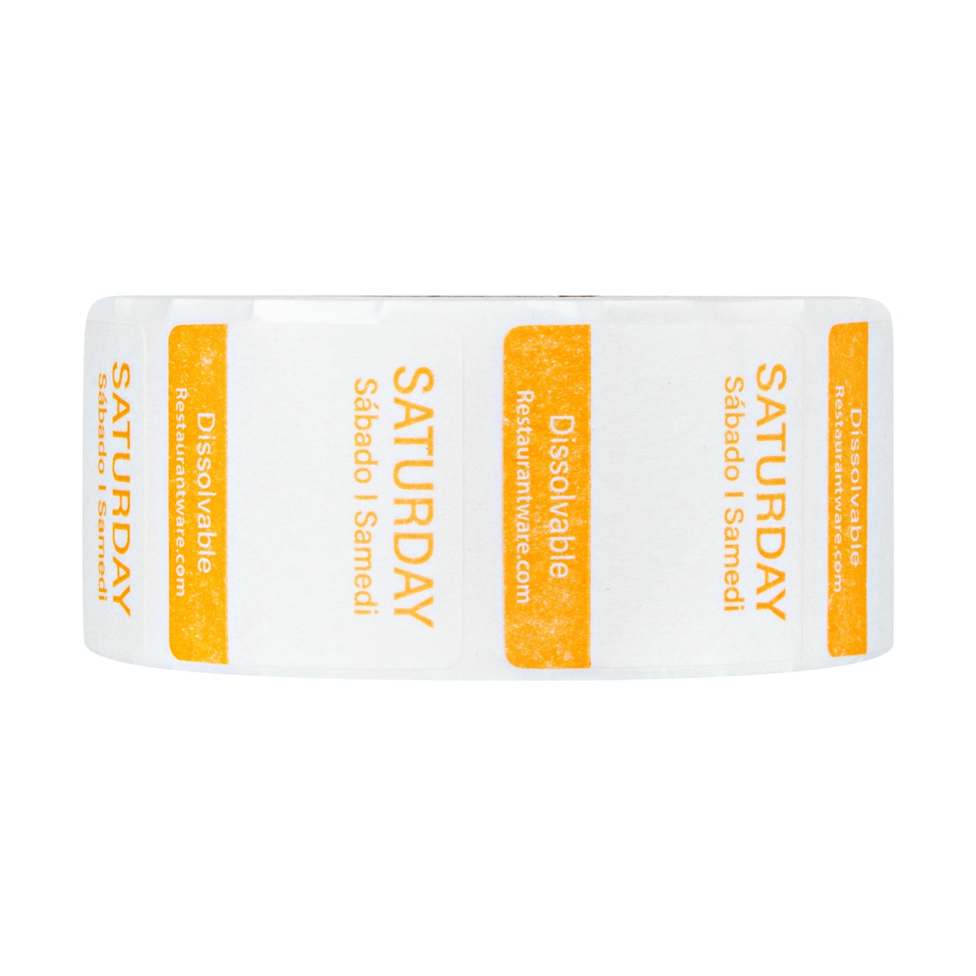RW Smart 7-Day Weekly Food Rotation Label - Dissolvable, Trilingual - 1" x 1" - 3500 labels